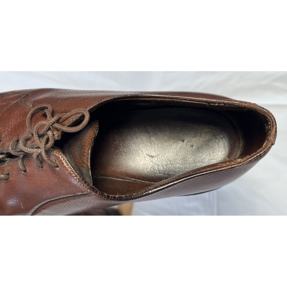 Allen Edmonds Mens Leeds Derby Dress Shoes Brown Leather Textured Lace Up 9.5D‎ main image 5